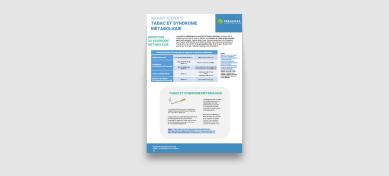 Infographie illustrant les liens entre tabagisme, augmentation du périmètre abdominal, insulinorésistance, syndrome métabolique et risque cardiovasculaire