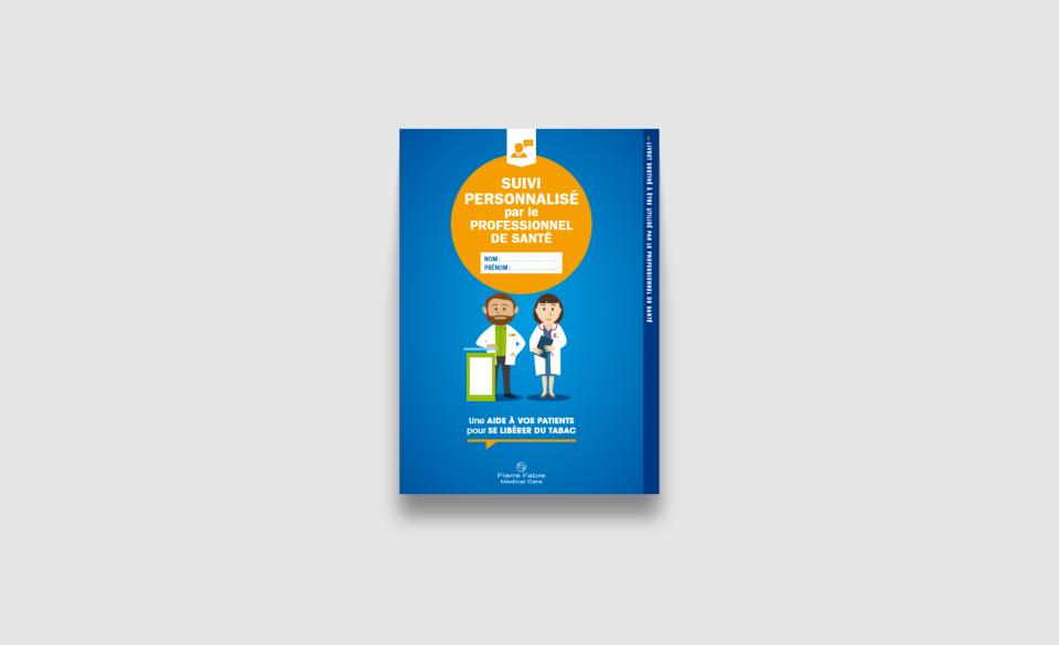 Livret professionnel de suivi du sevrage tabagique comprenant l’évaluation de la dépendance, les objectifs du patient, le test de Fagerström, les Colonnes de Beck et le suivi des consultations sur six mois.